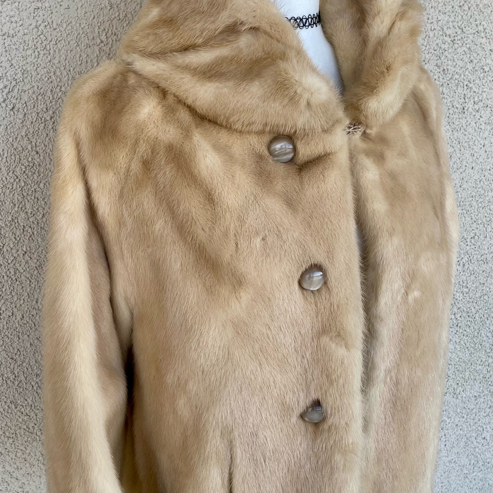 Mink Waistcoat Tourmaline. Vintage. Size Small